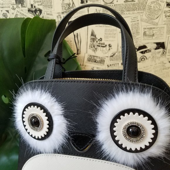 Kate Spade Small Lottie Penguin Black Satchel - Picture 7 of 9